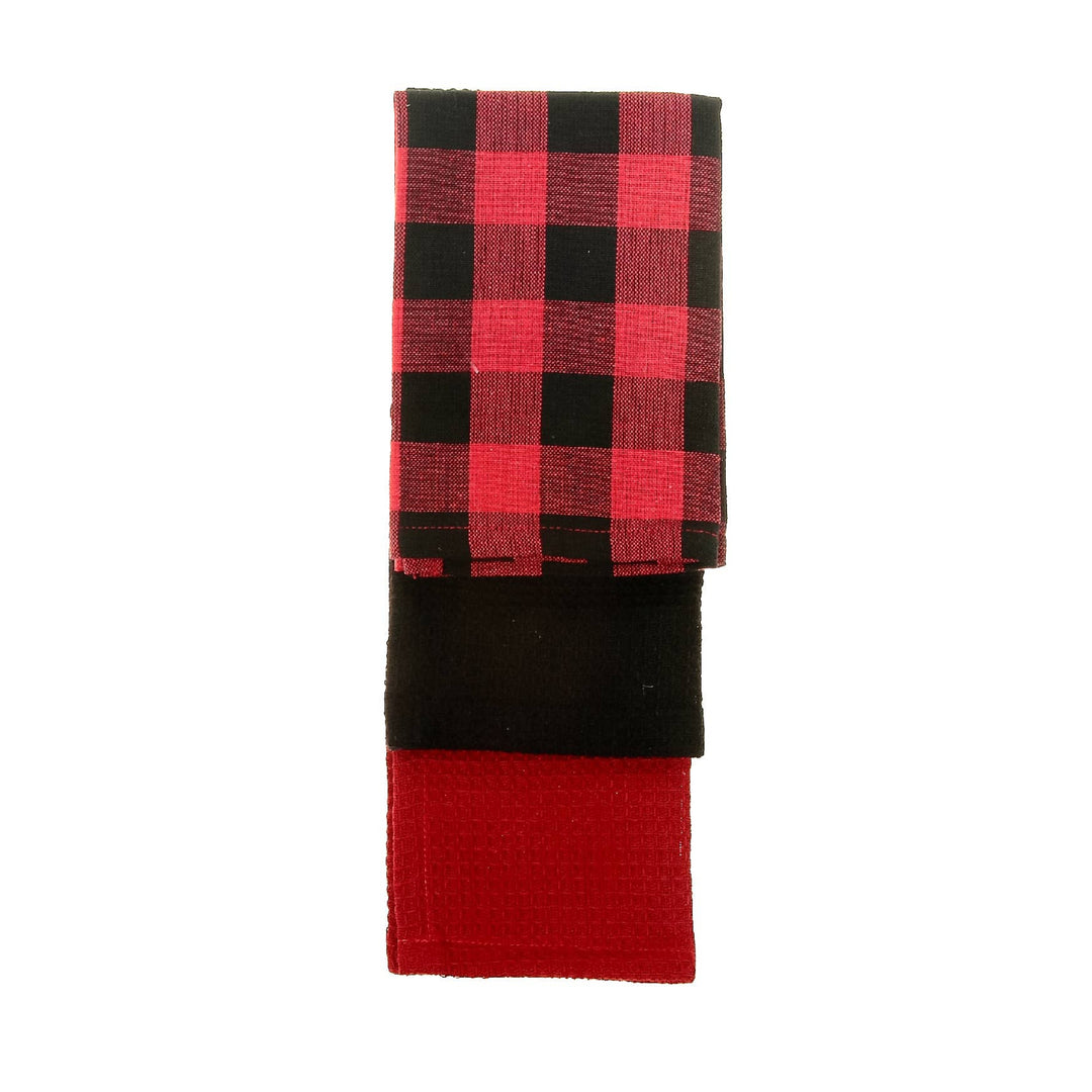 Dish Cloth Set Of 3 Pcs Buffalo: Red