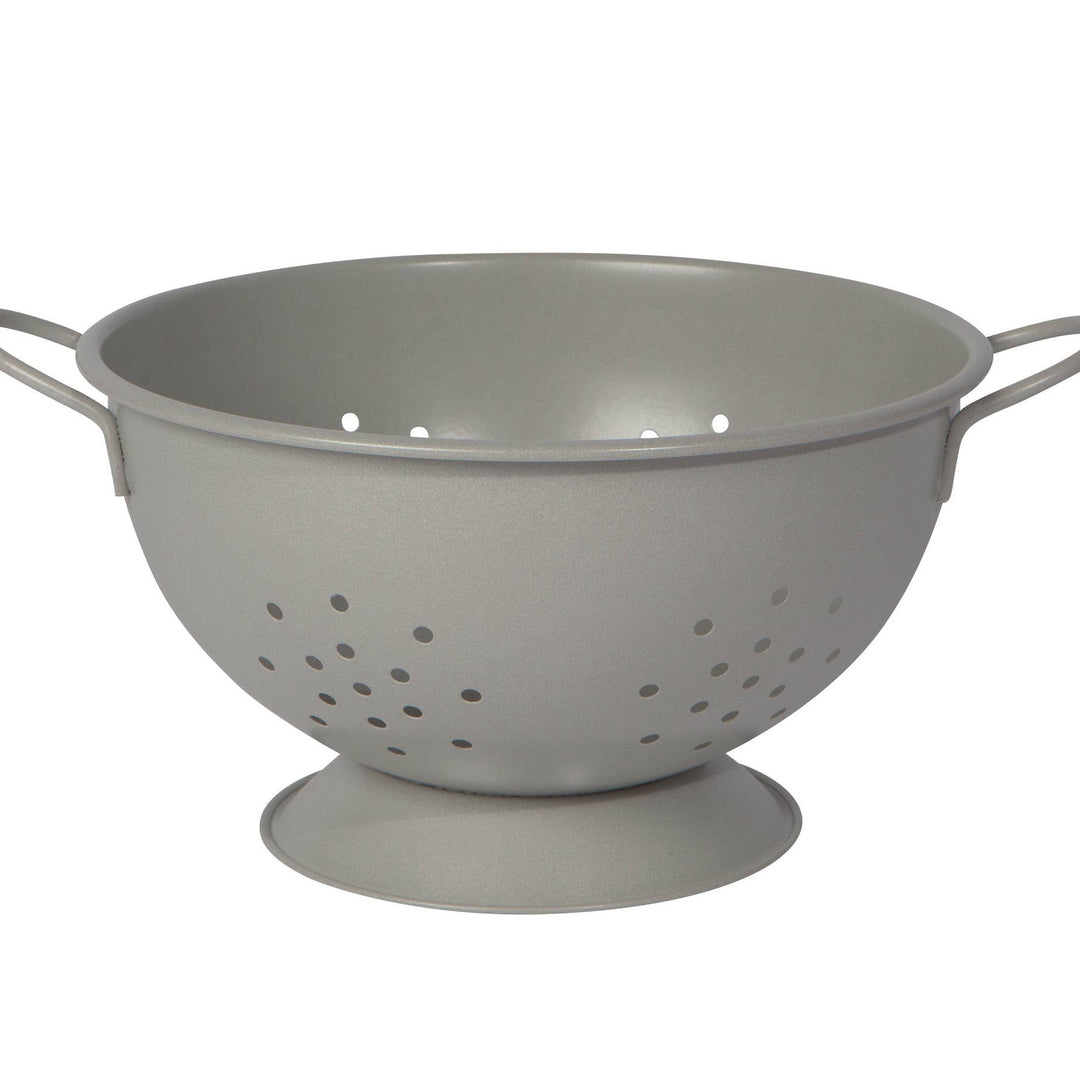 Matte Steel Fog Gray Colander Large