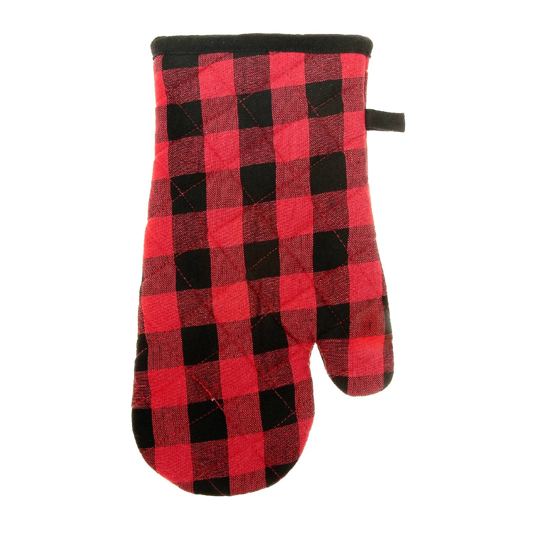 Cotton Oven Mitt Buffalo: Red