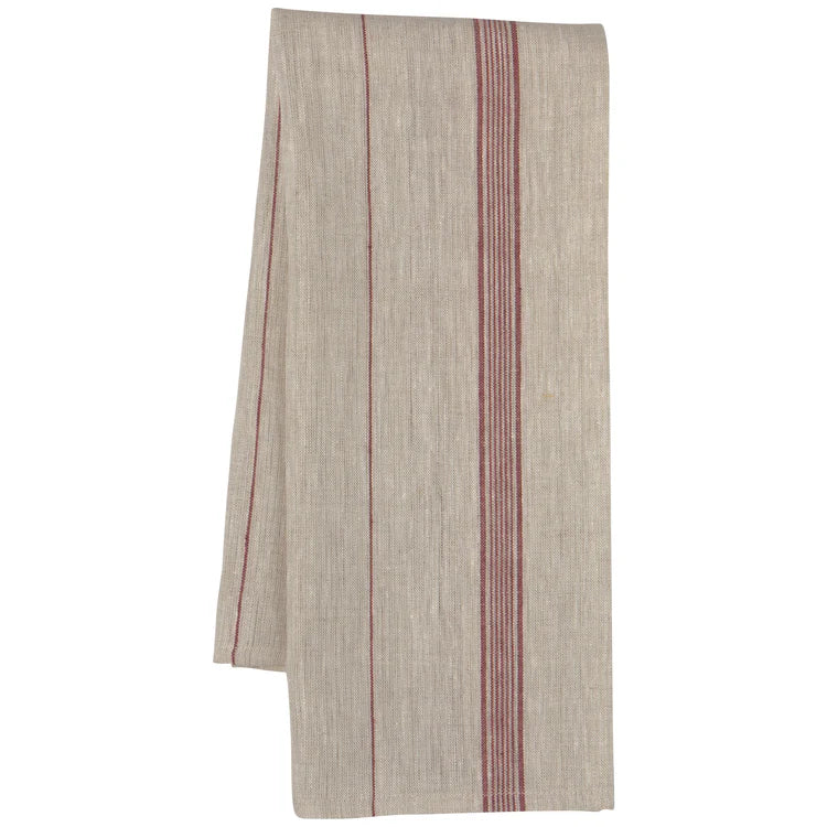 Maison Stripe Wine Linen dish towel