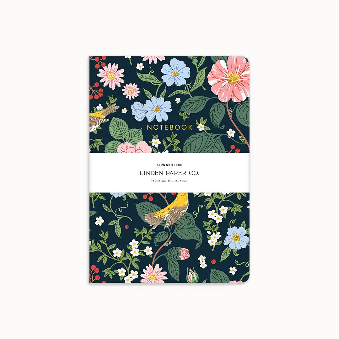 Warbler Floral | Sewn Notebook 🍁