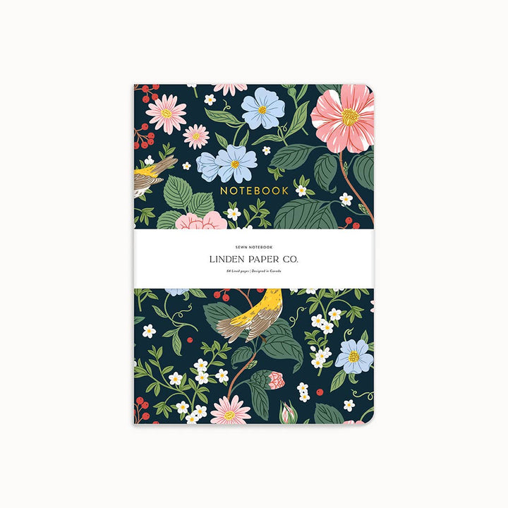 Warbler Floral | Sewn Notebook 🍁