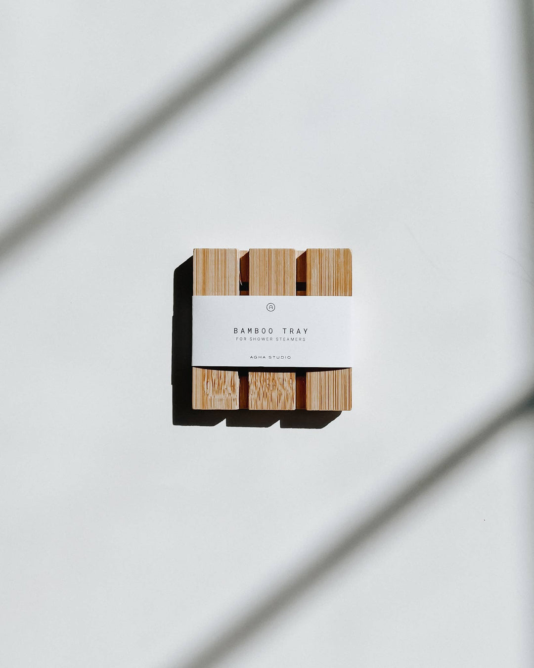 Bamboo tray packaging on a white background