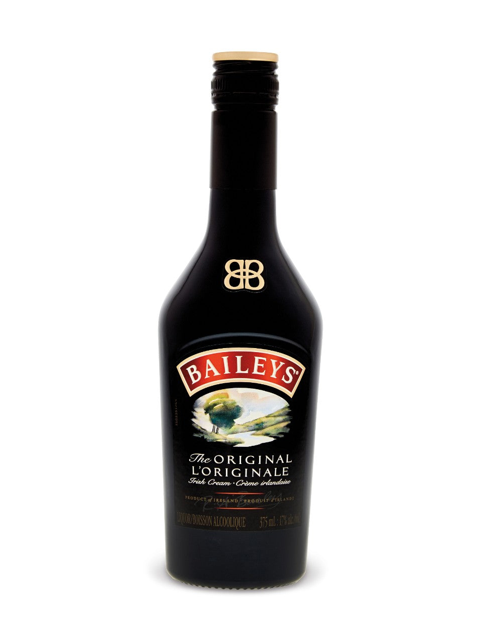 Baileys bottle on a white background