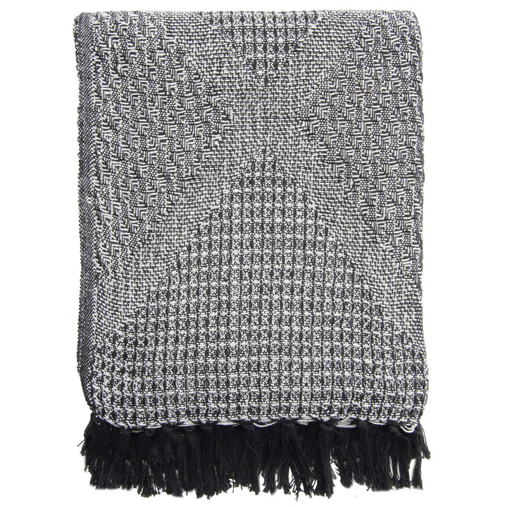 Black &amp; White Patterned Cotton Throw - Gift Smack Gift Company