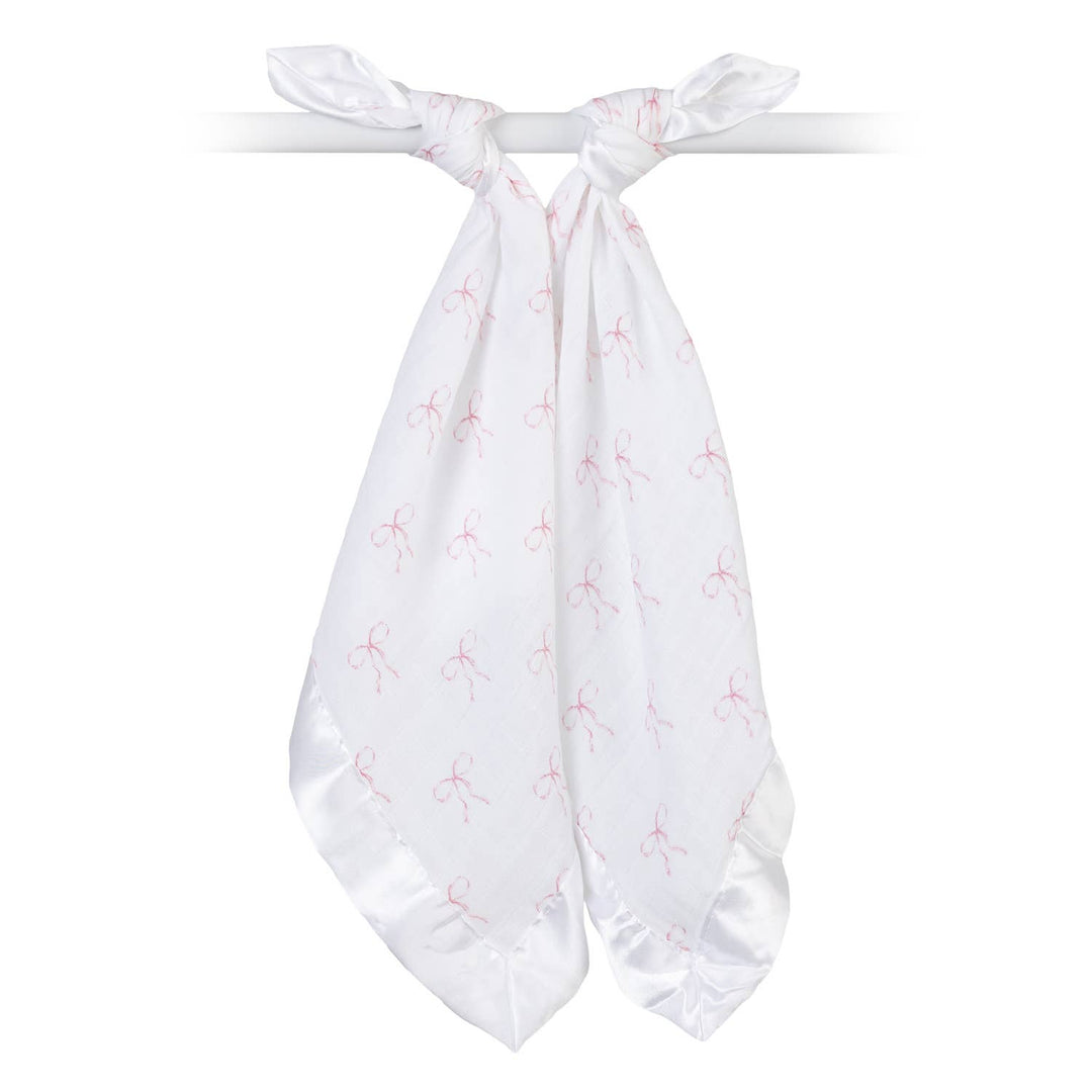 2-Pack Cotton Security Blankets  – Bows - Gift Smack Gift Company