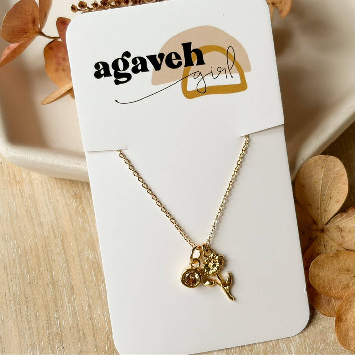 Gold necklace on a &