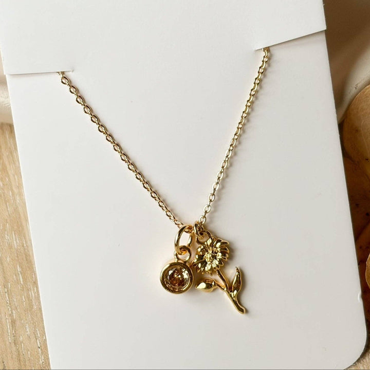 Gold necklace on a &