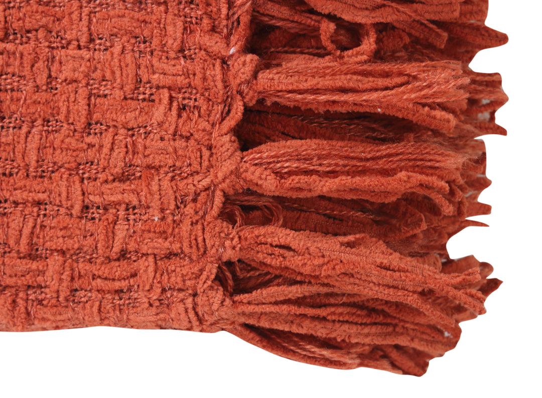 Chenille Basket Weave Throw Blanket, 50x60: Forest Green