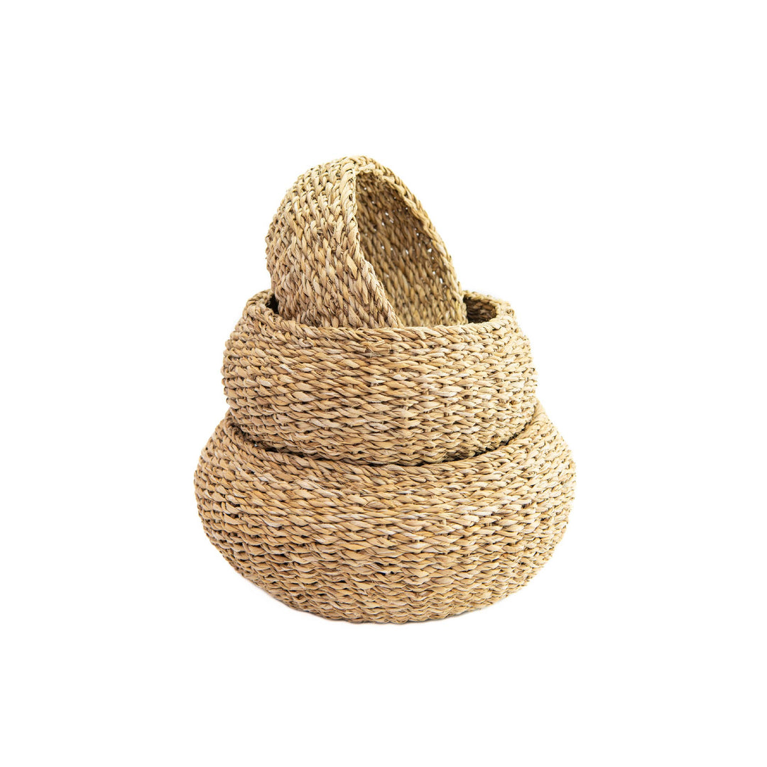 Round Sea Grass Basket (Natural): Natural
