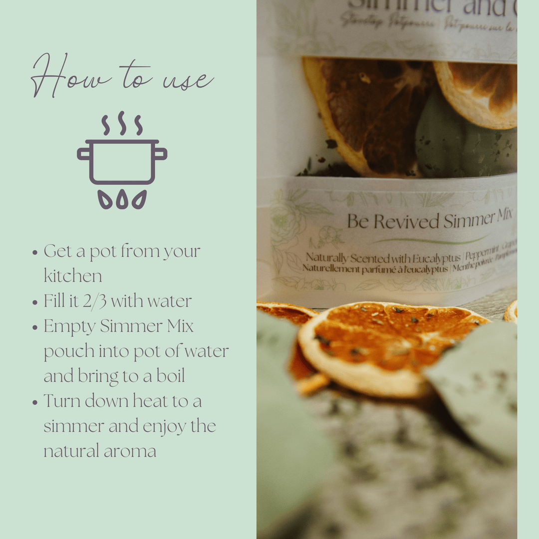 Simmer &amp; Co Be Revived Simmer Pot Mix in a jar, natural home aroma blend for simmering to freshen and scent your home.
