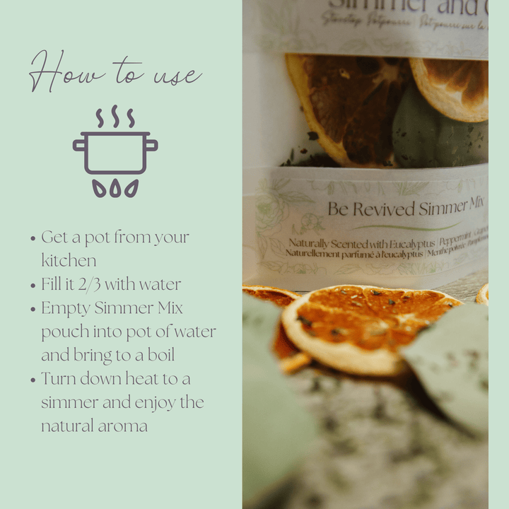 Simmer &amp; Co Be Revived Simmer Pot Mix in a jar, natural home aroma blend for simmering to freshen and scent your home.