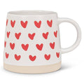 Abbott multi-heart ceramic mug with colorful heart pattern, perfect for coffee or tea, on a white background