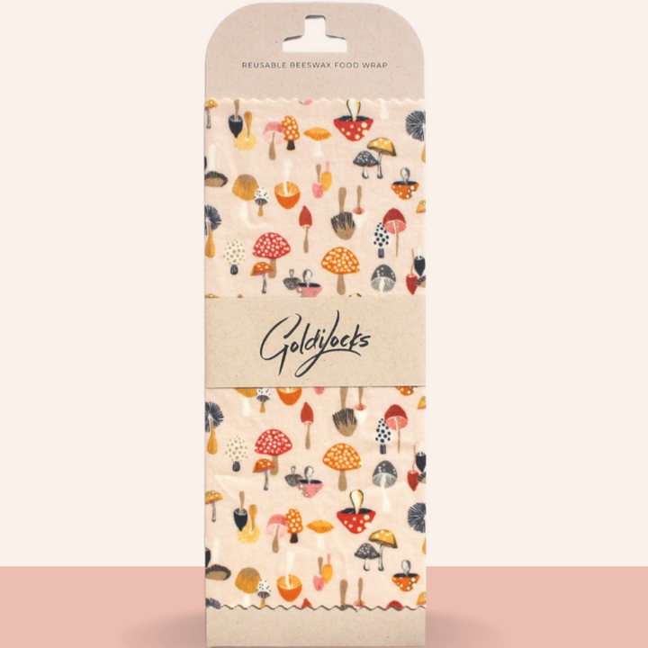 Reusable Beeswax Food Wraps: Mushrooms Single Medium