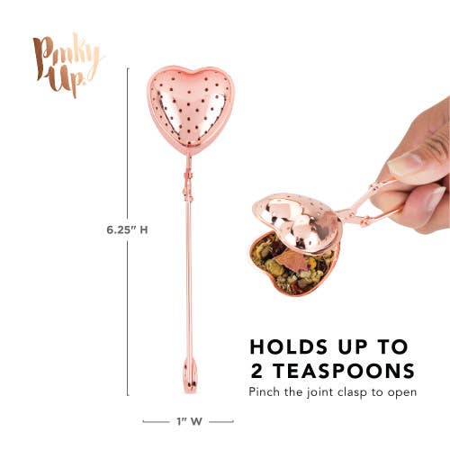 Rose Gold-Plated Stainless Steel Tea Infuser - Heart