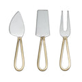 Gold Loop Cheese Tools by Gift Smack Gift Company, kitchen cheese serving utensils with gold loops for elegant cheese presentation.