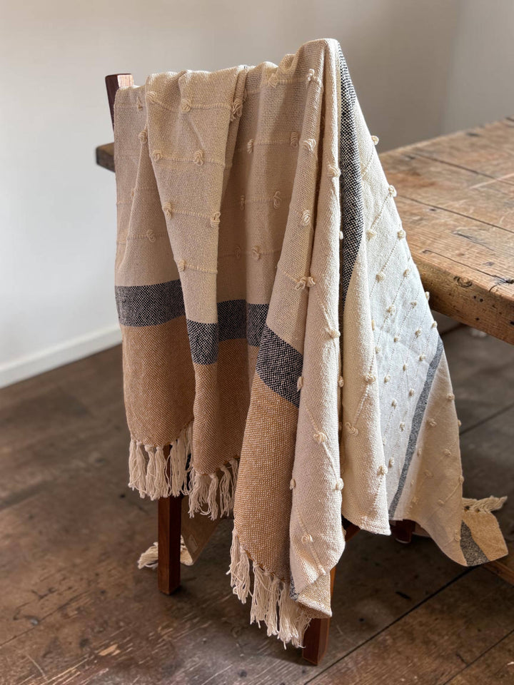 Handwoven Cotton Throw | SAFFRON