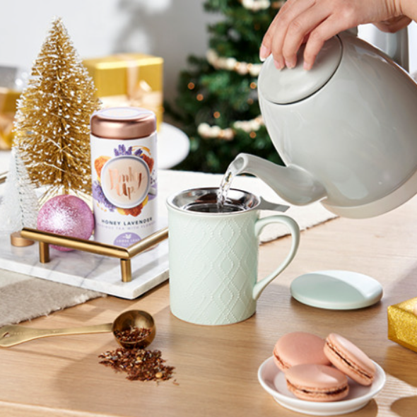 Annette™ 3D Ceramic Mug w/ Tea Infuser - Souk Mint