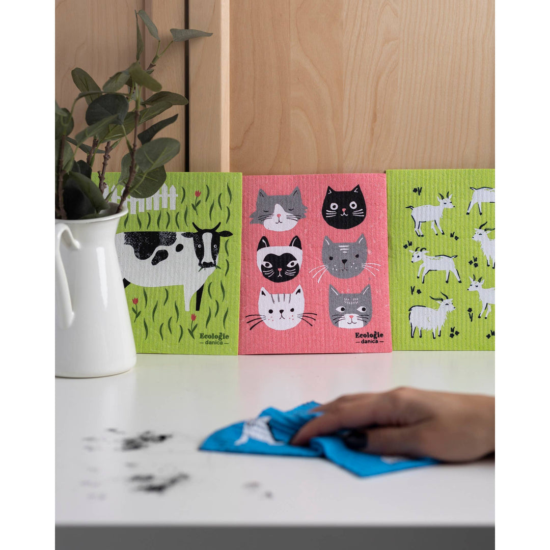 Cats Meow Swedish Dishcloth