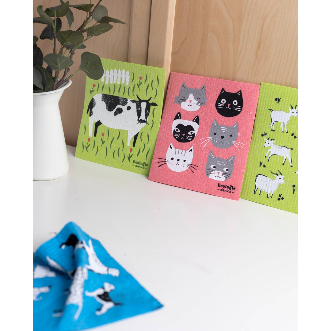 Cats Meow Swedish Dishcloth