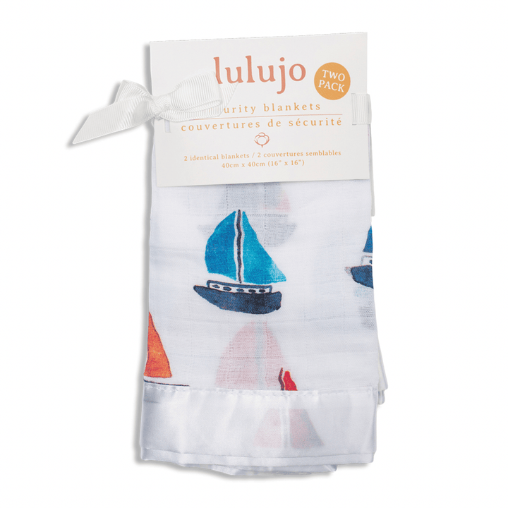 2-Pack Cotton Security Blankets 16" x 16" –  Sailboats - Gift Smack Gift Company