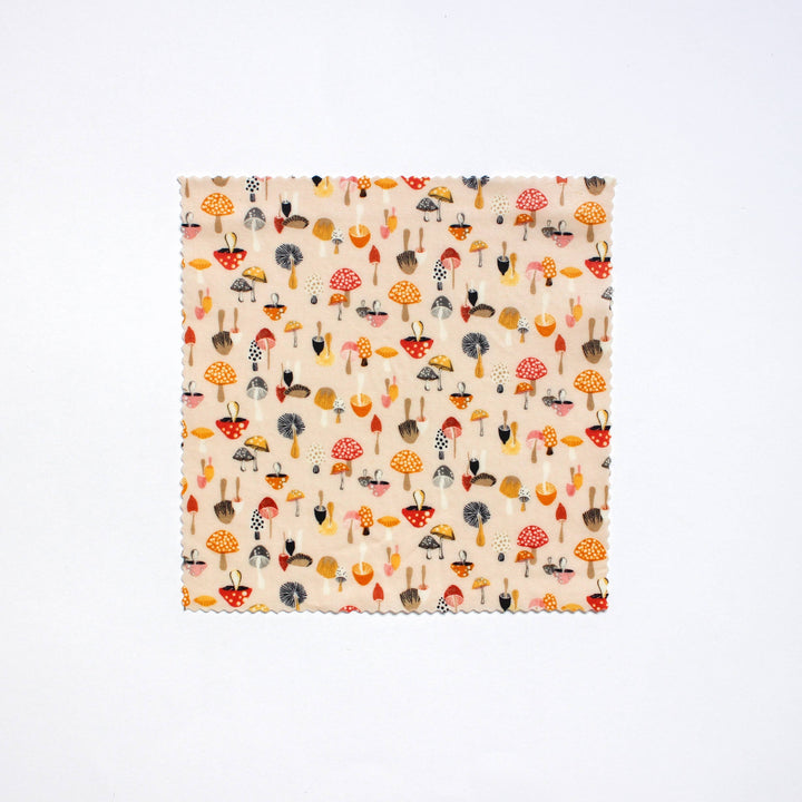 Reusable Beeswax Food Wraps: Mushrooms Single Medium