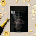 Eatable Pop The Champagne Popcorn in a bowl, golden and crispy with champagne-flavored coating, ready to enjoy.