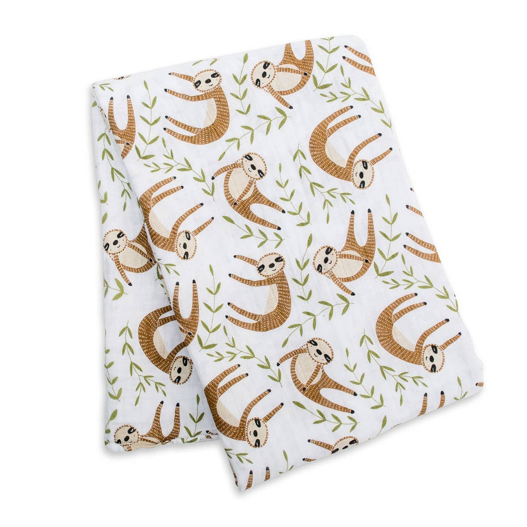 Muslin Cotton Swaddle Blanket - Sloth - Gift Smack Gift Company