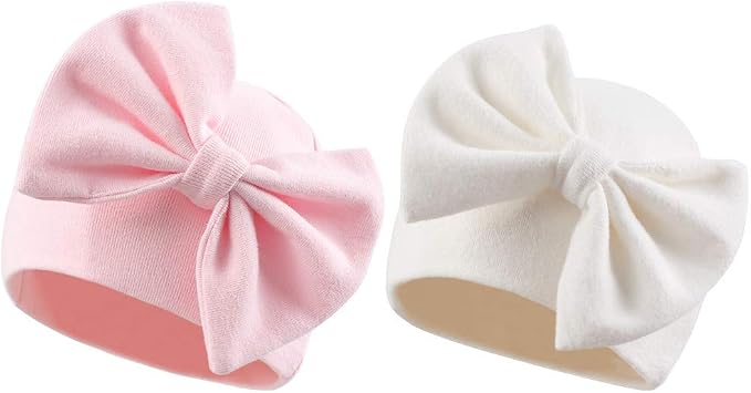 Bonnet tricoté blanc avec oreilles - Bébé