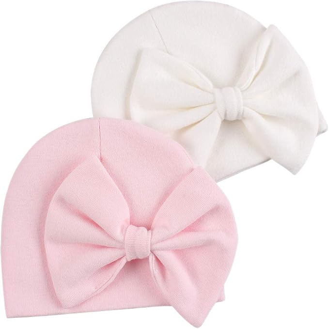 Bonnet tricoté blanc avec oreilles - Bébé