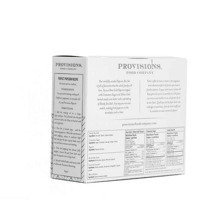 Provisions Food Company Fresh Herbs Recipe box shown from a three-quarter angle, displaying the side panel with preparation instructions, ingredients list, and nutrition facts on a clean white background.