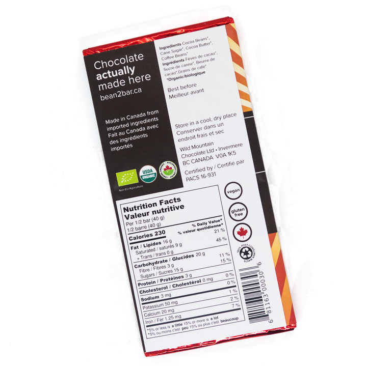 Wild Mountain Caffe Mocha Chocolate Bar