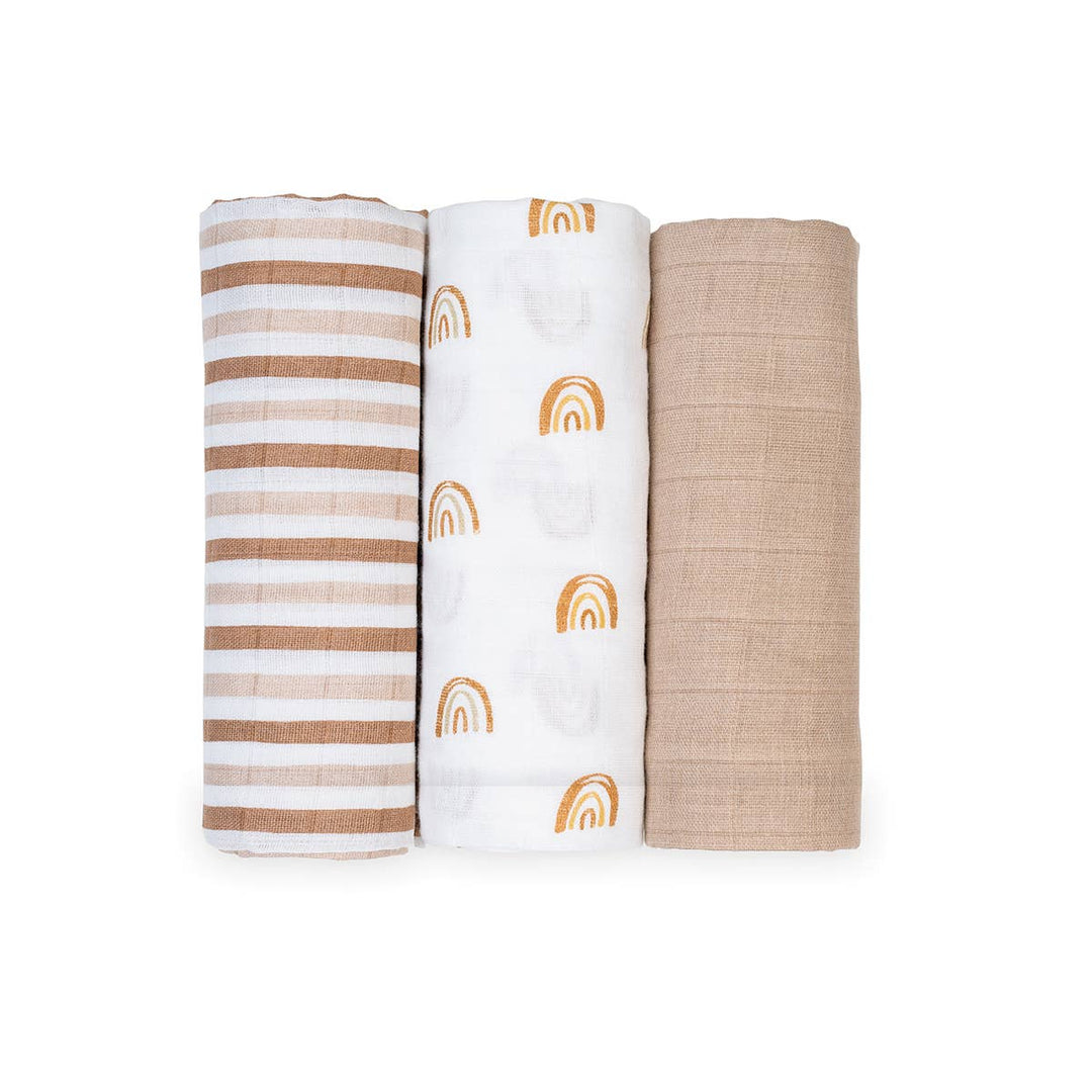 3pk Muslin Receiving Blankets - Rainbows