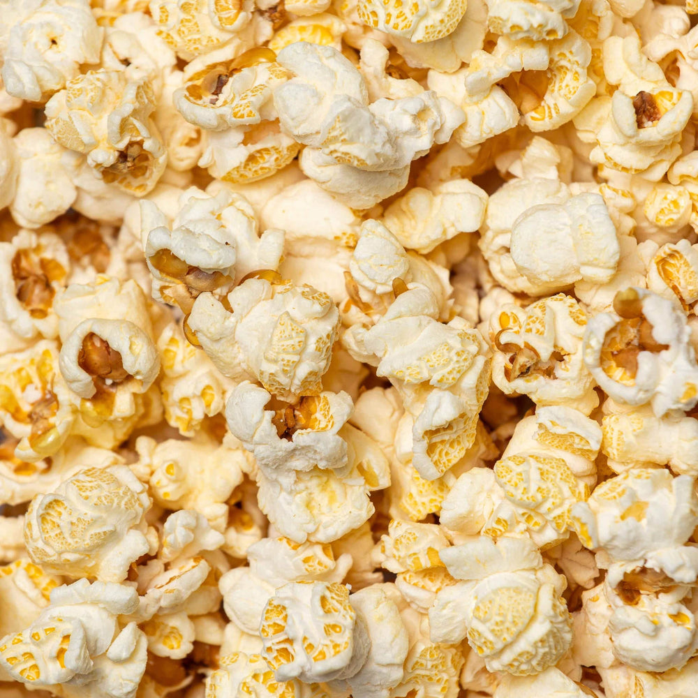 Close-up of popcorn with a focus on texture and color.