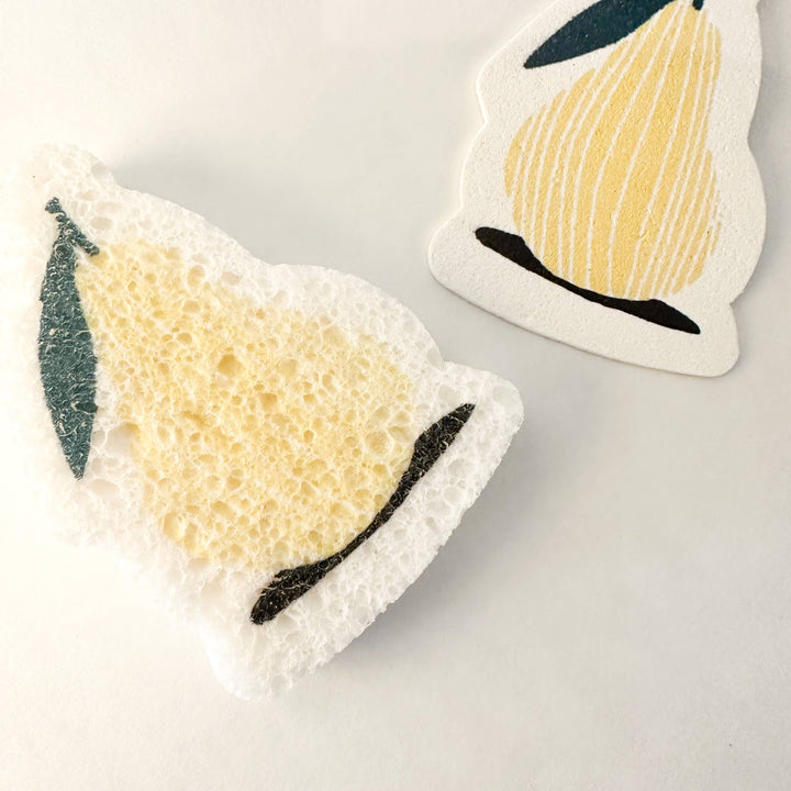 Natural Cellulose Pop up Sponges | Biodegradable: Pear