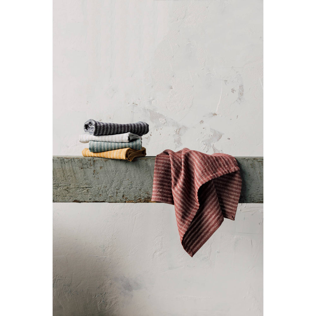 Wine Stripe Linen/Cotton Dishtowel