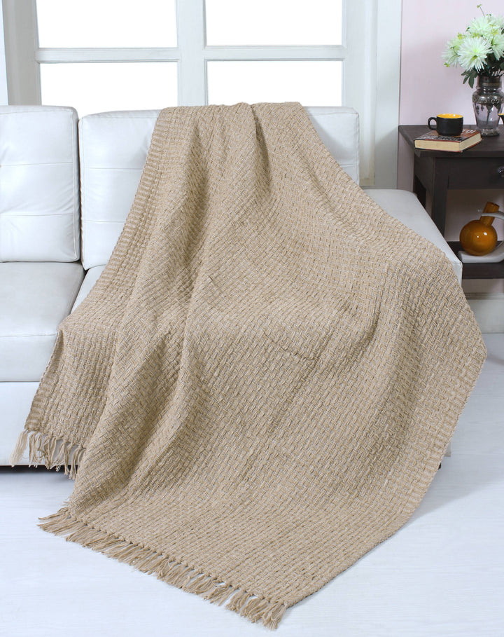 Chenille Basket Weave Throw Blanket