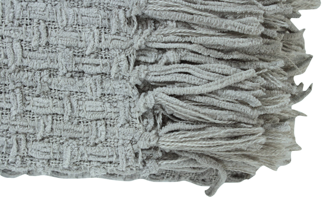 Chenille Basket Weave Throw Blanket, 50x60: Forest Green