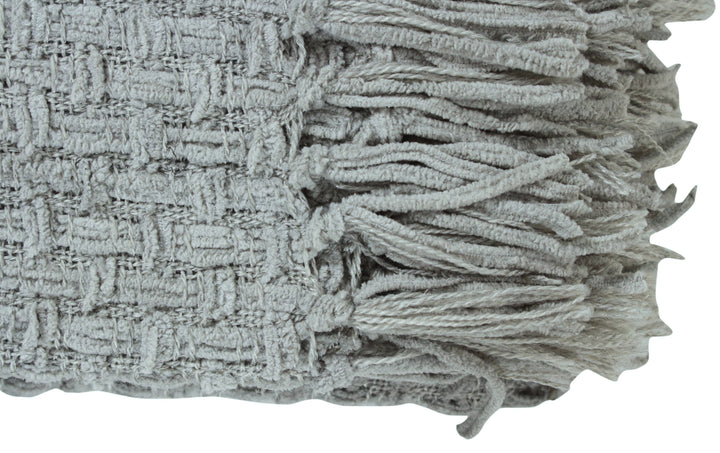 Chenille Basket Weave Throw Blanket, 50x60: Forest Green
