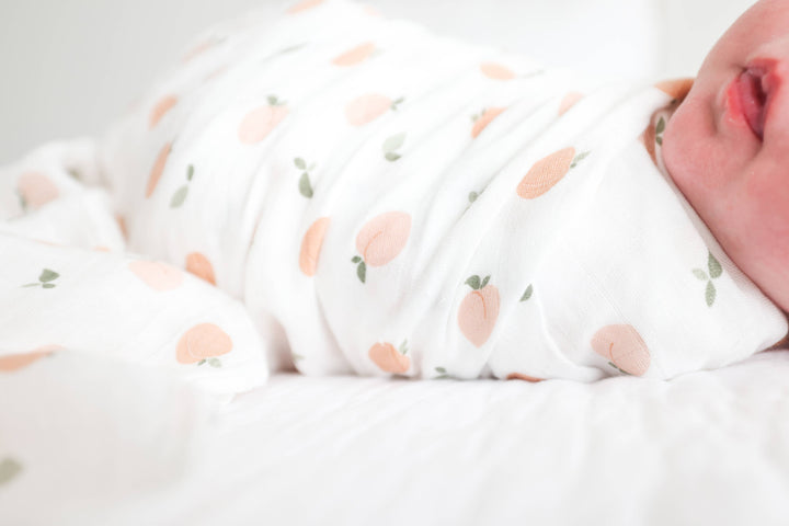 Muslin Cotton Swaddle Blanket - Peaches - Gift Smack Gift Company