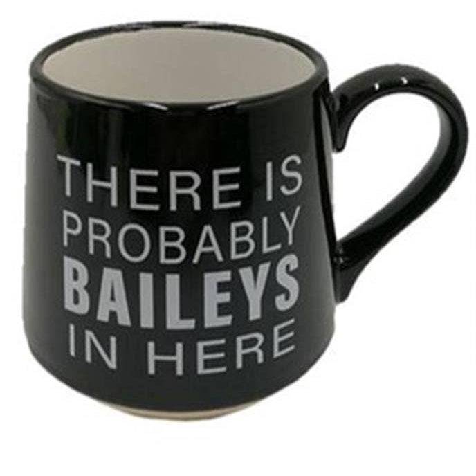 Black mug with text &