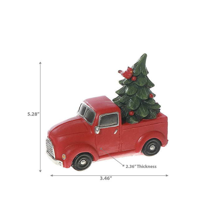 RED TRUCK WITH CHRISTMAS TREE DÉCOR