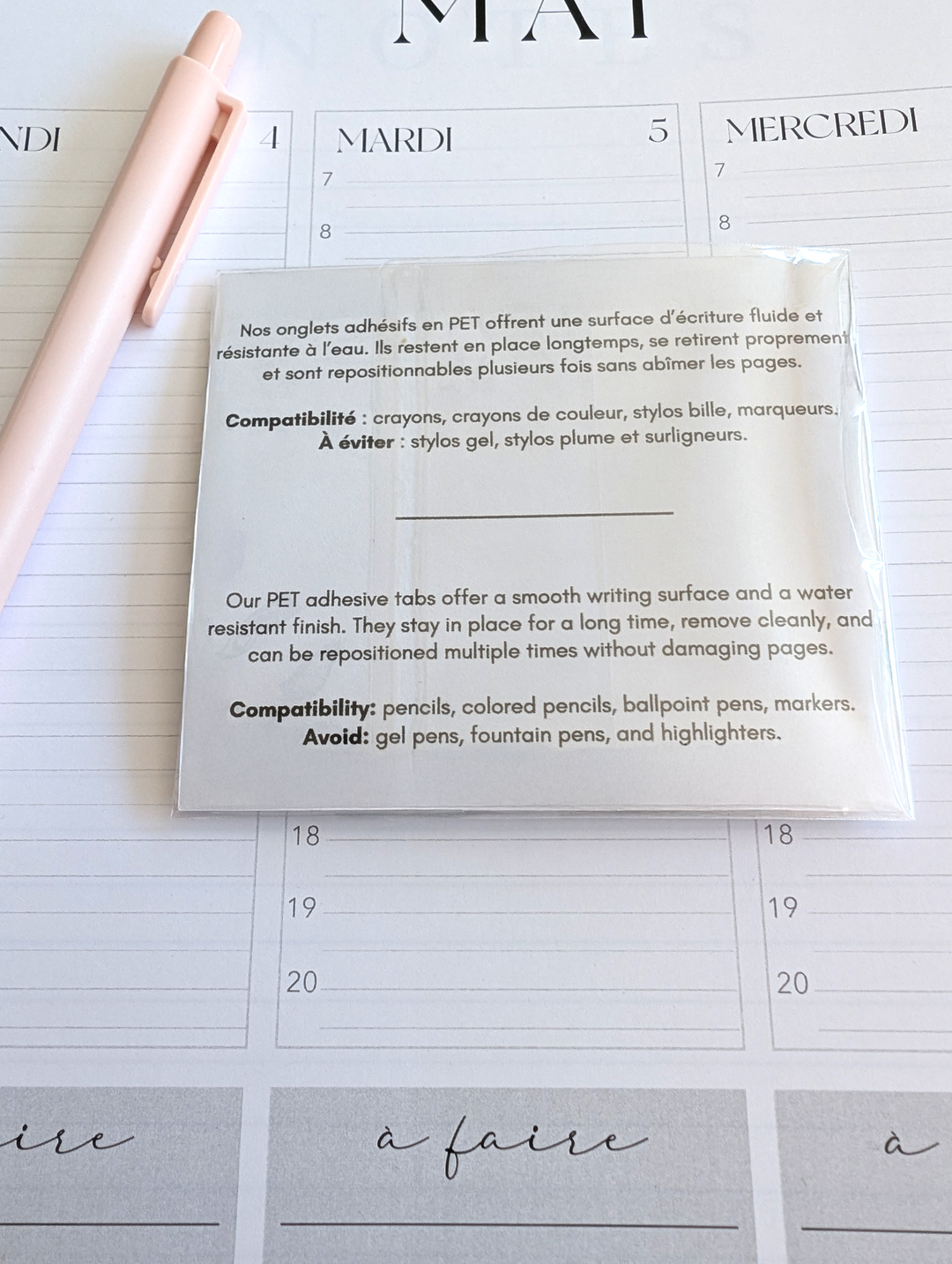 Pastel adhesive tabs