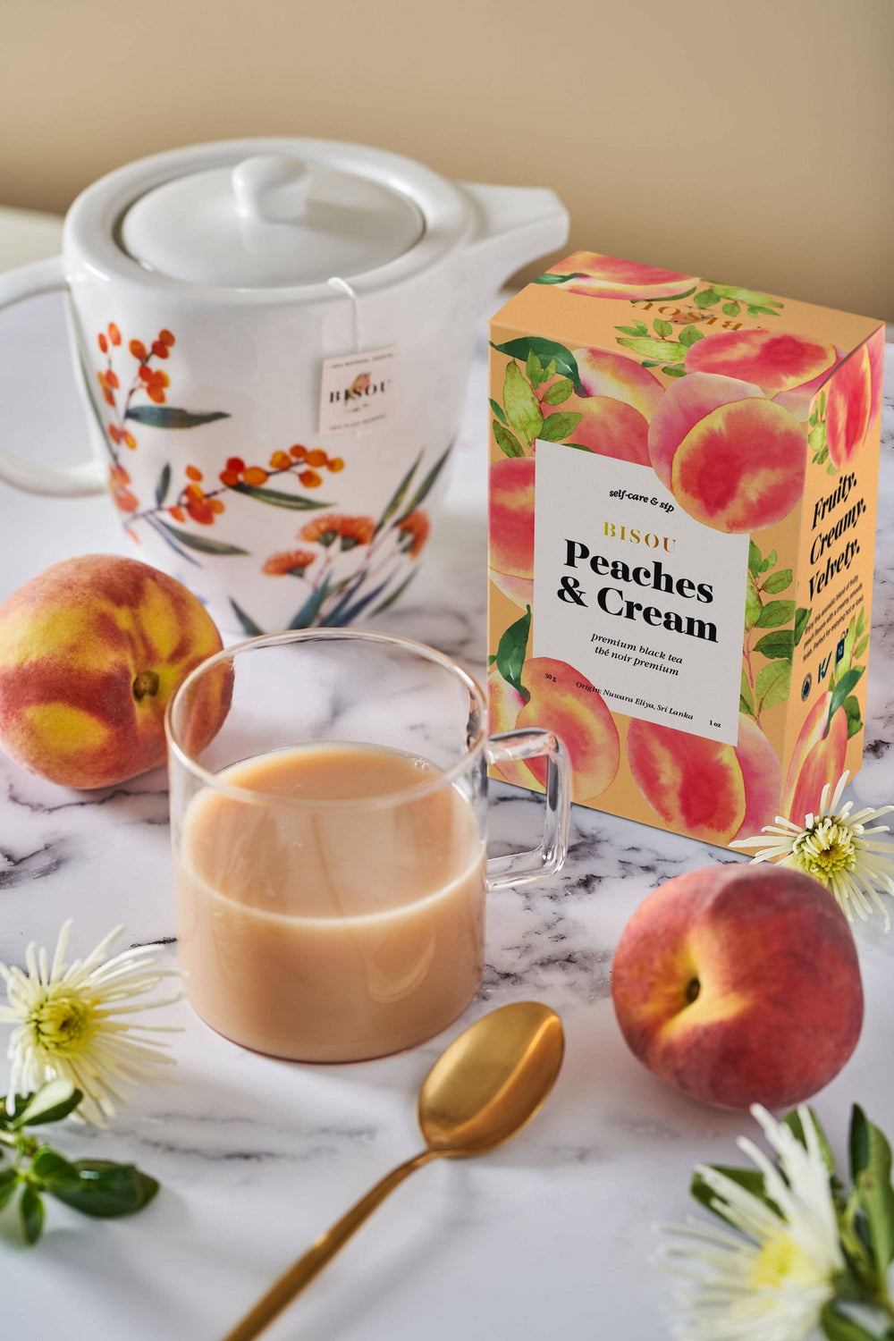 Organic Peaches & Cream - Black tea blend sachets - Gift Smack Gift Company
