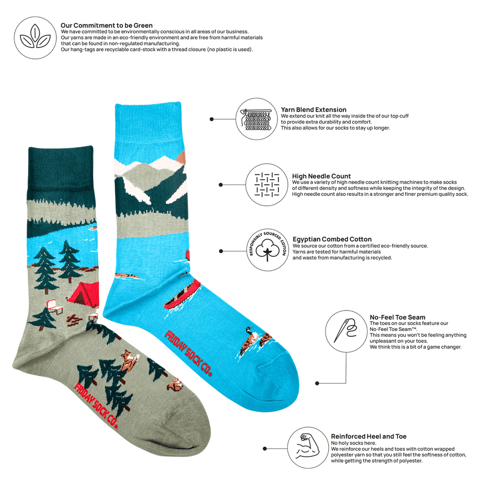 Men's Canada Mountain Scene Socks - Gift Smack Gift Company