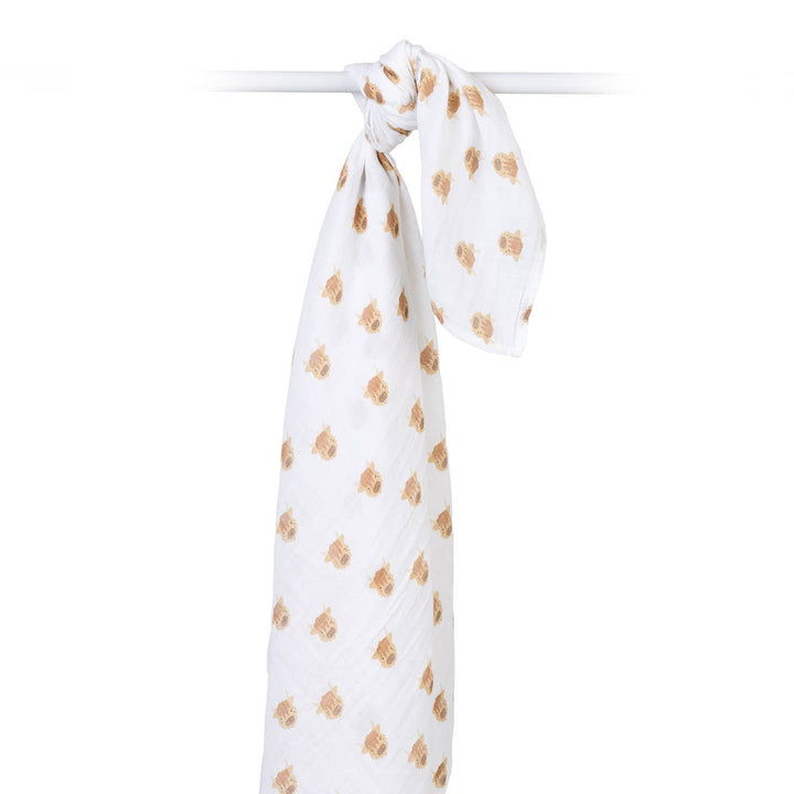 Muslin Cotton Swaddle Blanket - Large - Highland Cow - Gift Smack Gift Company