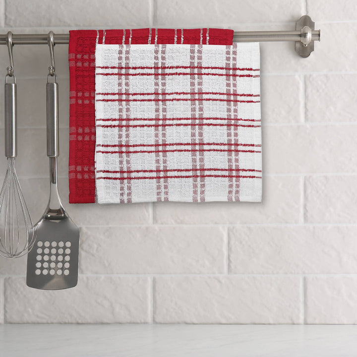2 PACK RED CHECKERED TERRY DISH CLOTHS