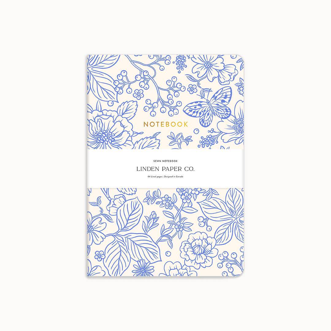Linden Paper Co. Blue Garden Notebook - Gift Smack Gift Company