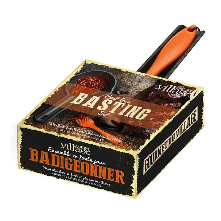 Basting set packaging with a basting brush on a white background