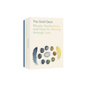 A set of motivational and grief-themed playing cards called The Grief Deck by Raincoast Distribution Group, featuring colorful card designs.